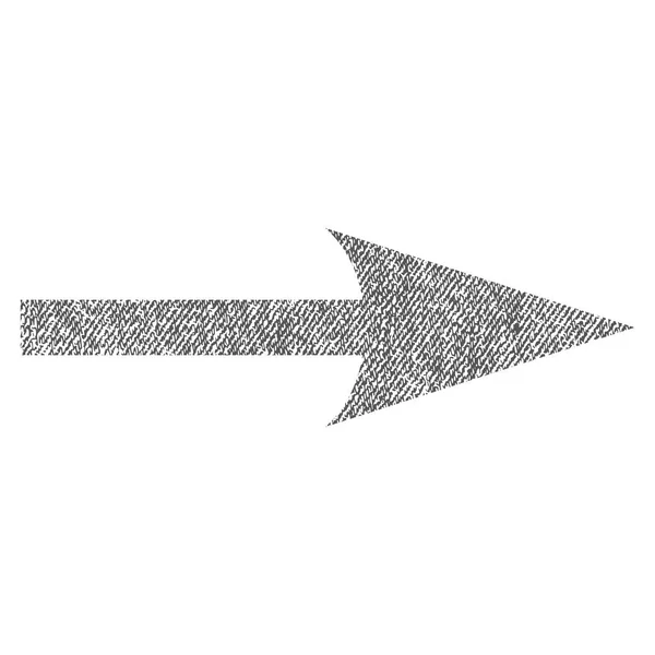 Icône texturée de tissu de flèche droite nette — Image vectorielle