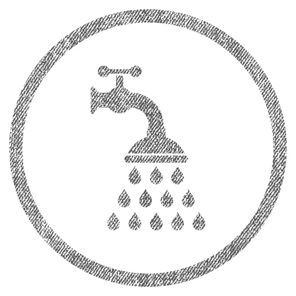淋浴水龙头织物纹理的图标 — 图库矢量图片