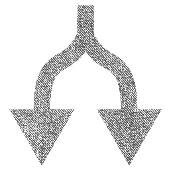 Flèches divisées vers le bas tissu texture icône — Image vectorielle