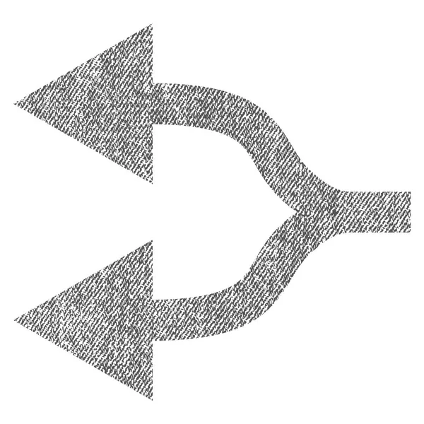 Icône texturée de tissu gauche de flèches divisées — Image vectorielle