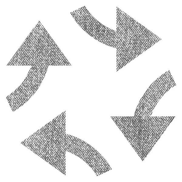 Krouživým pohybem šipek Fabric texturou ikonu — Stockový vektor