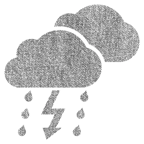 Onweer wolken stof geweven pictogram — Stockvector