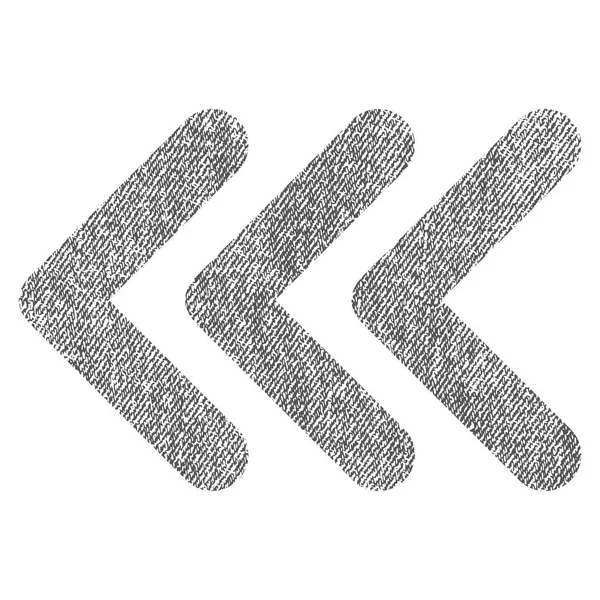 Trojitá šipka vlevo Fabric texturou ikona — Stockový vektor