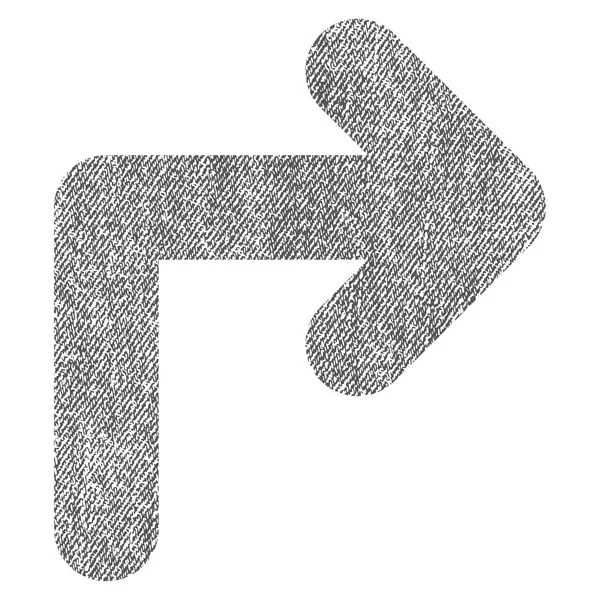Gire a la derecha Tela icono texturizado — Vector de stock