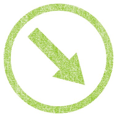 Aşağı doğru yuvarlak ok kumaş dokulu simgesi