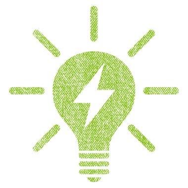 Simge elektrik ışık ampul kumaş dokulu