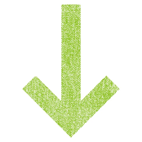 Icono texturizado de tela de flecha hacia abajo — Vector de stock