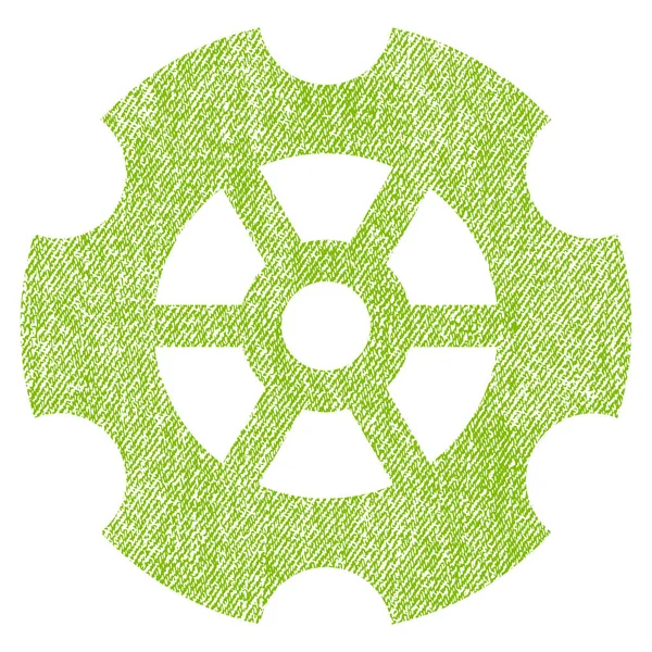 Gear Fabric Textured Icon — Stock Vector