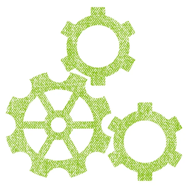 Gears Fabric Textured Icon — Stock Vector