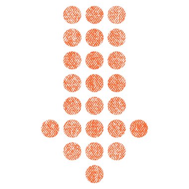 Noktalı ok aşağı kumaş dokulu simgesi