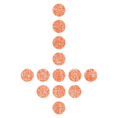 Noktalı ok aşağı kumaş dokulu simgesi