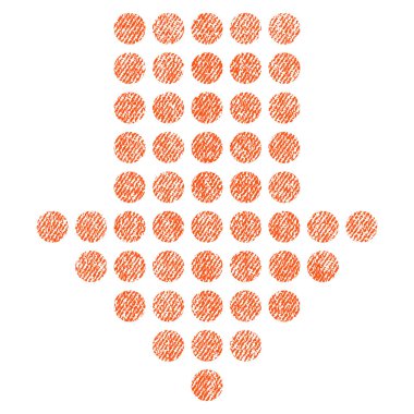 Noktalı ok aşağı kumaş dokulu simgesi