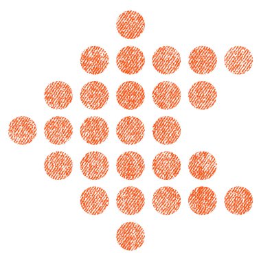 Noktalı ok sol kumaş dokulu simgesi