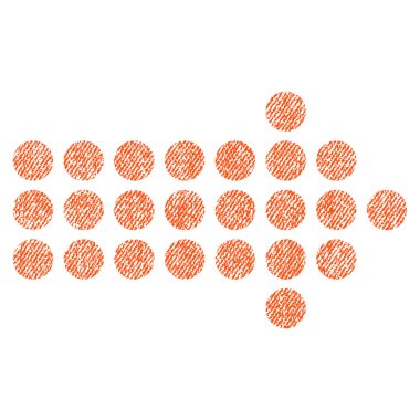 Noktalı ok doğru kumaş dokulu simgesi