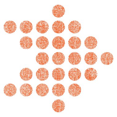 Noktalı ok doğru kumaş dokulu simgesi