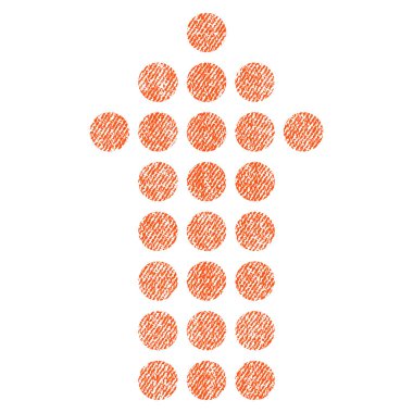 Kumaş yukarı noktalı ok simgesi dokulu