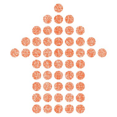 Kumaş yukarı noktalı ok simgesi dokulu