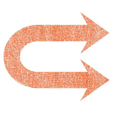 Simgesini çift sağ ok kumaş dokulu