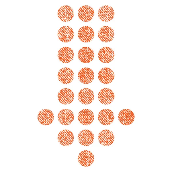 Noktalı ok aşağı kumaş dokulu simgesi