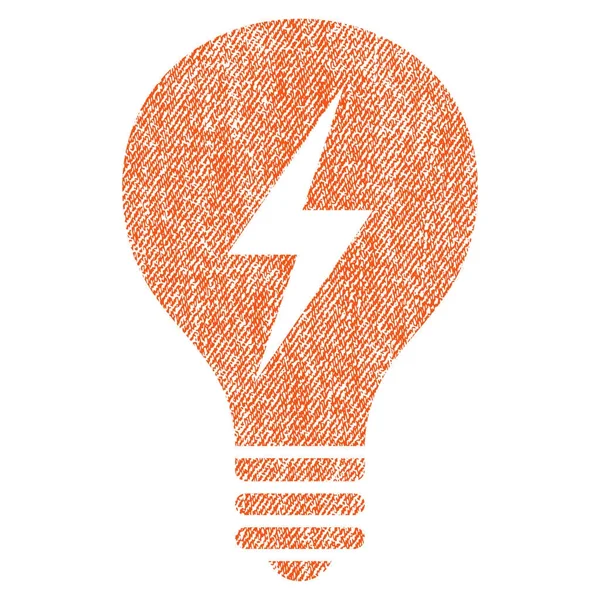Icône texturée de tissu d'ampoule électrique — Image vectorielle