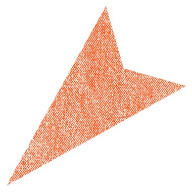 Ok ucu sol aşağı kumaş dokulu simgesi