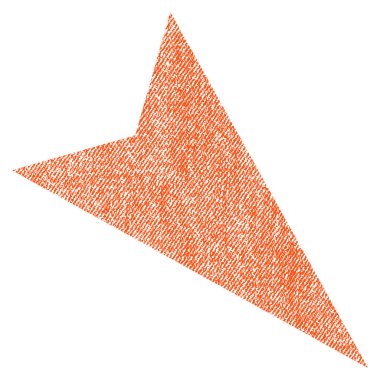 Ok ucu sağ aşağı kumaş dokulu simgesi