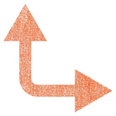 Simge çatallanma ok sağa yukarı kumaş dokulu