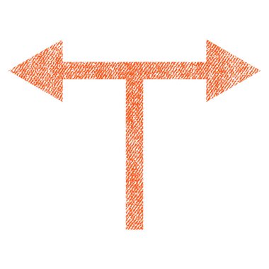 Simge çatallanma oklar sol sağ kumaş dokulu