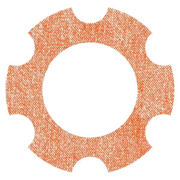 Gear Fabric Textured Icon — Stock Vector