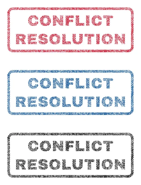 Resolución de conflictos Sellos textiles — Vector de stock