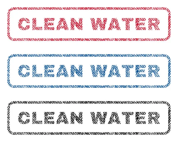 Textilstempel für sauberes Wasser — Stockvektor