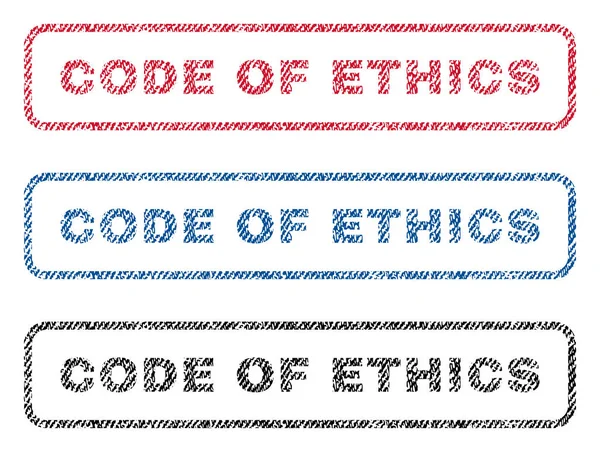 Código de ética Selos têxteis —  Vetores de Stock