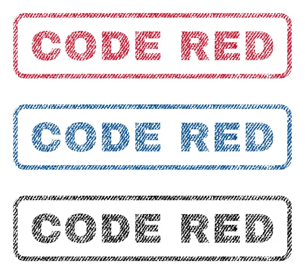 Código Rojo Textil Sellos — Archivo Imágenes Vectoriales