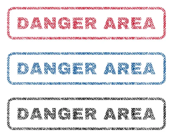 Zone de danger Timbres textiles — Image vectorielle