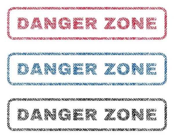 Текстильные марки опасной зоны — стоковый вектор