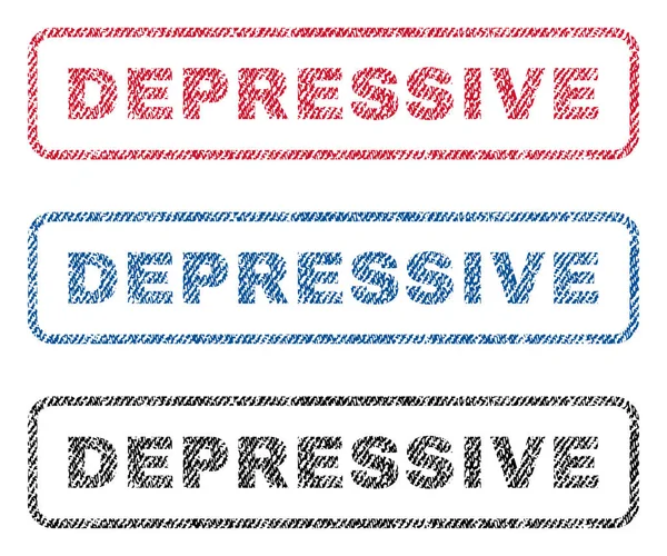 Depressive Textile Stamps — Stock Vector