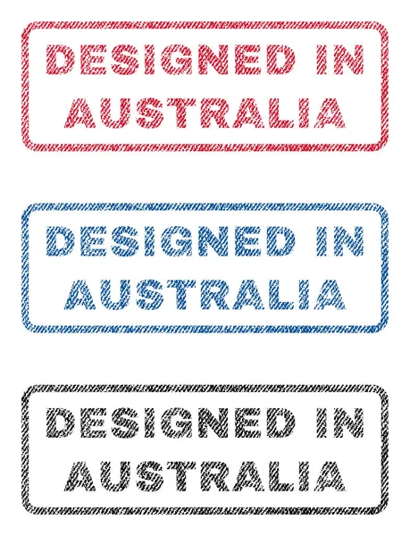 Projetado na Austrália Selos têxteis — Vetor de Stock