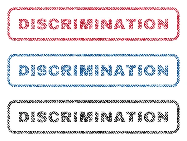 Discriminación Sellos textiles — Vector de stock