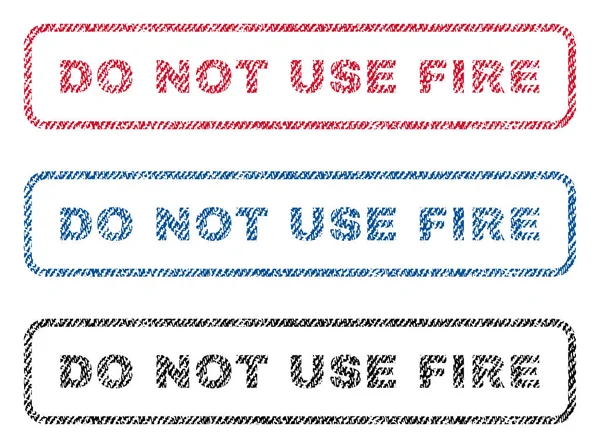 N'utilisez pas de timbres textiles pour le feu — Image vectorielle