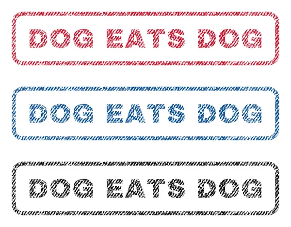 狗吃狗肉纺织邮票 — 图库矢量图片