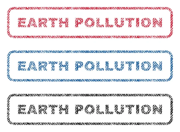 Earth Pollution Textile Stamps — Stock Vector