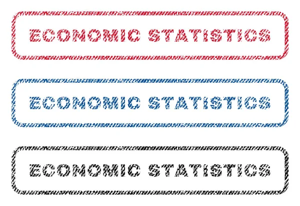 Statistici economice Timbre textile — Vector de stoc