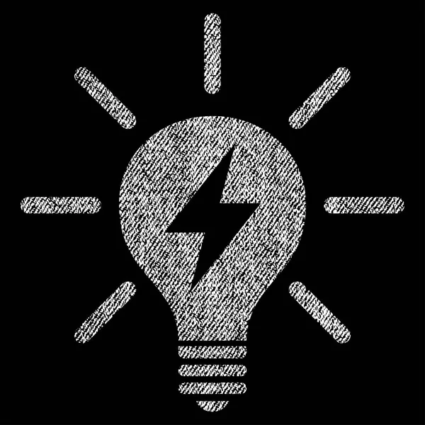 Icône texturée de tissu d'ampoule électrique — Image vectorielle