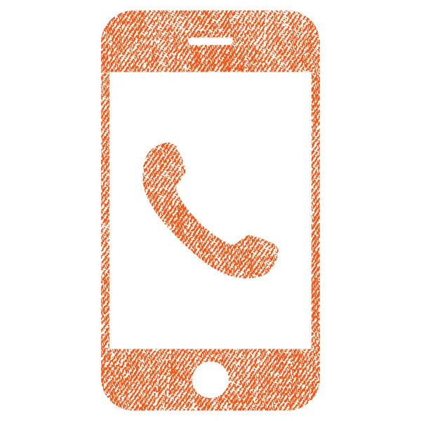 Icône texturée de tissu de téléphone portable — Image vectorielle