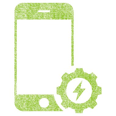 Simge akıllı telefon güç seçenekleri dişli kumaş dokulu