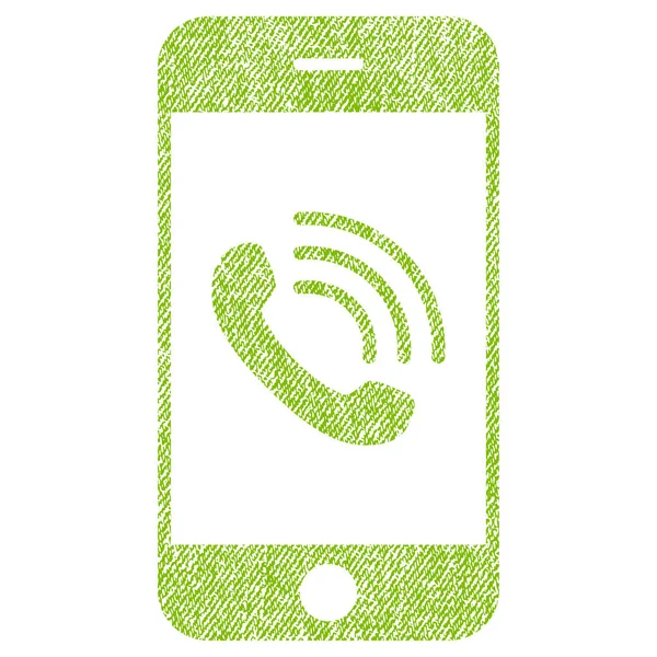 Smartphone Call Fabric Textured Icon — Stock Vector