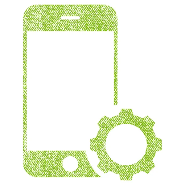 Simge akıllı telefon kurulum dişli kumaş dokulu