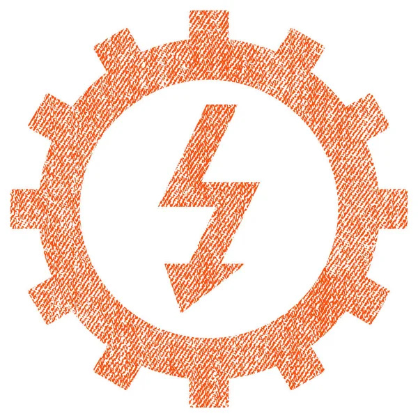 Electric Energy Cog Wheel Fabric Textured Icon — Stock Vector