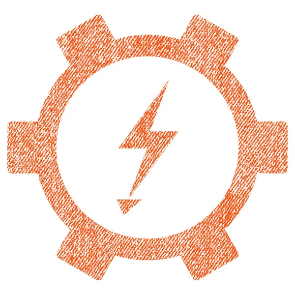 Electric Energy Gear Wheel Fabric Textured Icon — Stock Vector