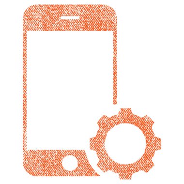 Simge akıllı telefon kurulum dişli kumaş dokulu